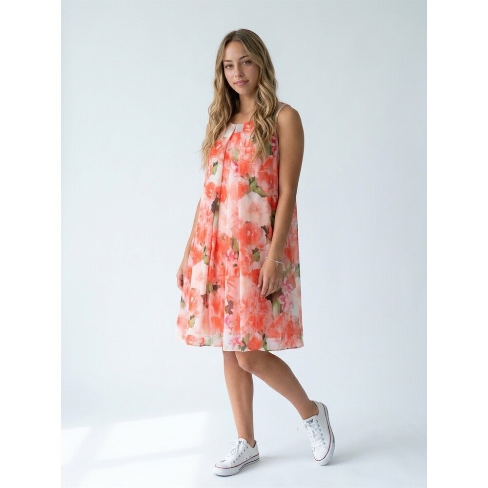 S. Levine Dress Womens Size 16 Pink Floral Sleeveless A-Line Shift Knee - Picture 9 of 9
